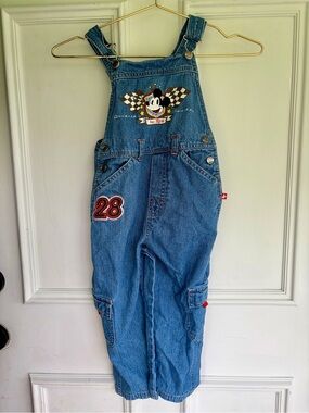 Disney Blue Denim Mickey Racing Overalls